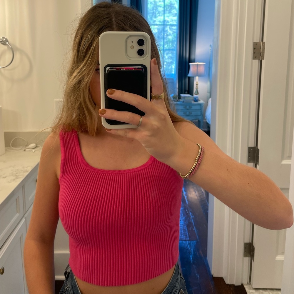 dillards hot pink tank top